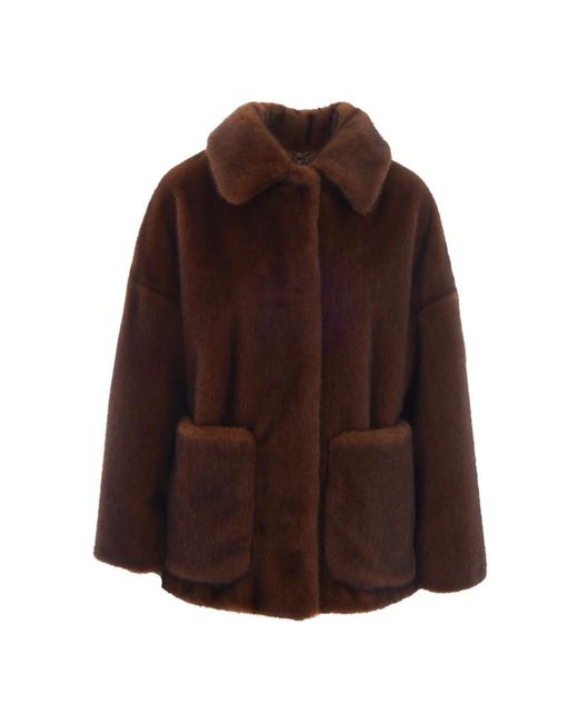 Herno Brown Faux Fur & Shearling Jackets
