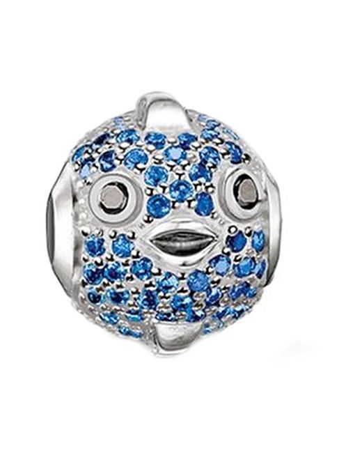 Ciondolo charm perle - pesce palla fugu di Thomas Sabo in Blue