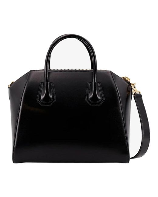 Givenchy Black Schwarze Lederschultertasche Mit Goldenen Details