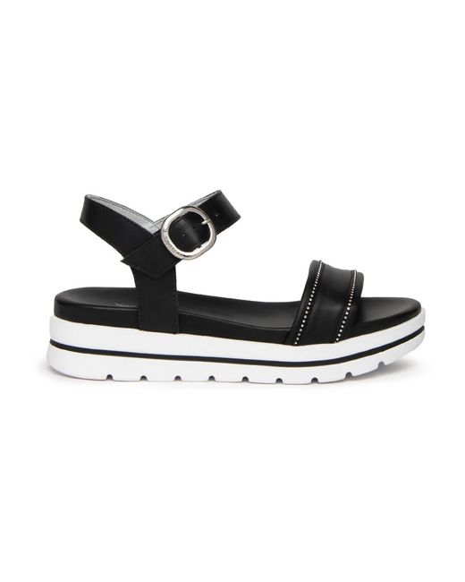 Nero Giardini Black Flat Sandals