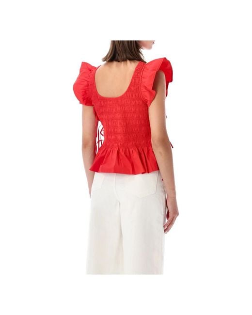 Ganni Red Blouses