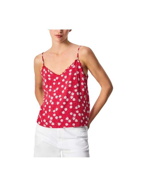 Pepe Jeans Red Sleeveless Tops
