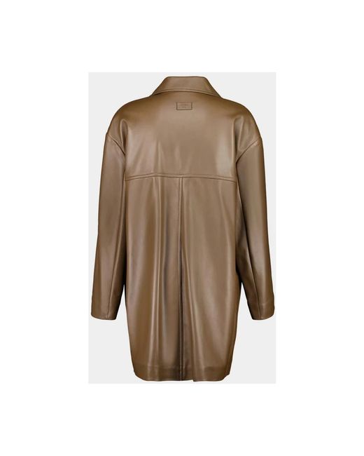 Fendi Jassen ,Bruin ,Leer Nappa Lederen Pea Coat in het Brown
