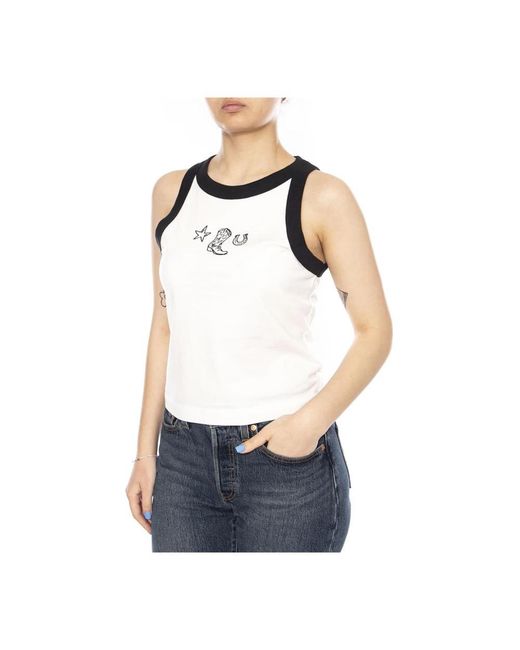 Wrangler Slim Ringer Tank in het Blue