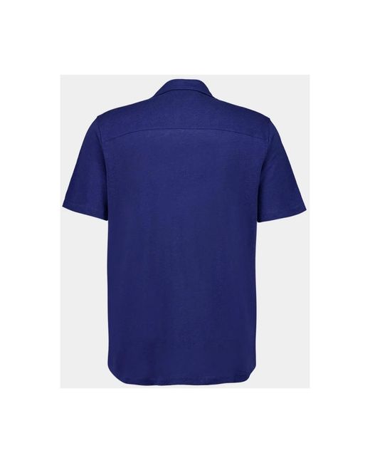 Majestic Filatures Blue Short Sleeve Shirts for men