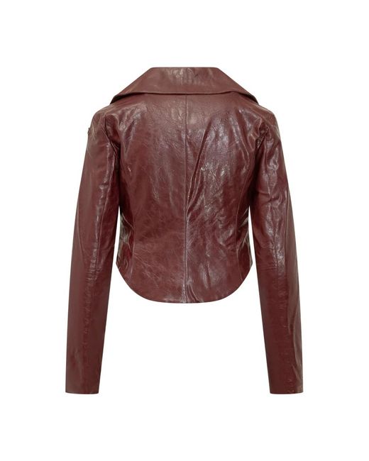 DIESEL Red Leather Jackets
