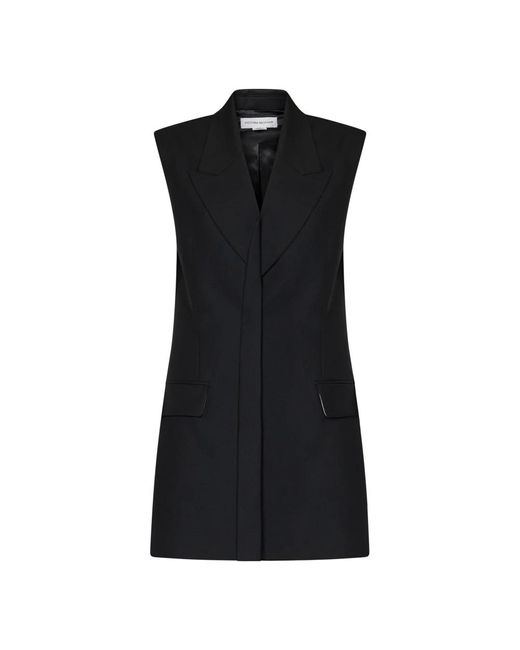 Abito nero stile blazer in lana di Victoria Beckham in Black