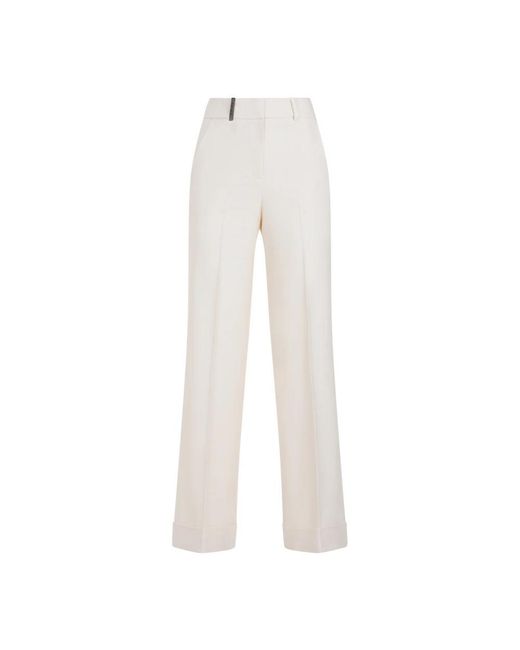 Peserico White Wide Trousers