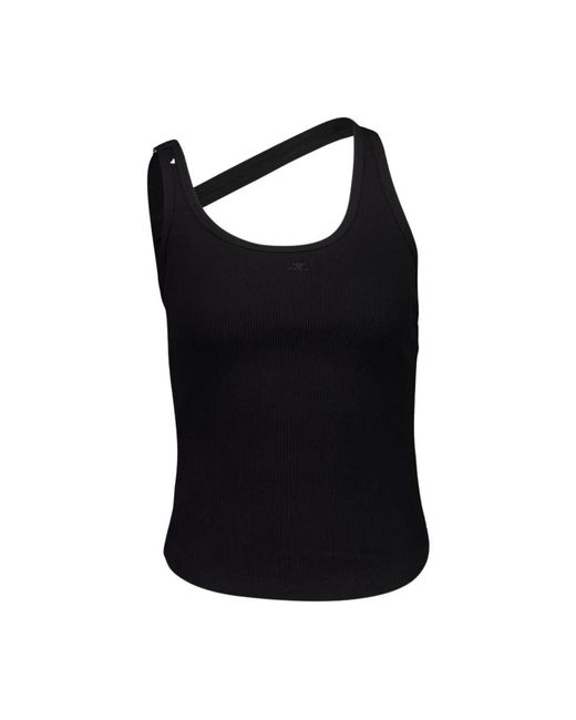 Courreges Black Sleeveless Tops