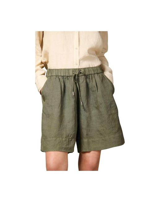 Mason's Green Grüne leinen chino bermuda shorts