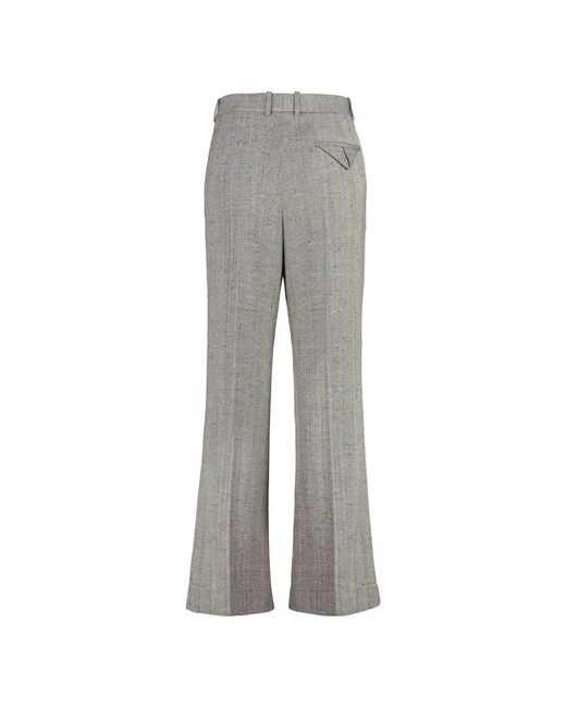 Bottega Veneta Zijden Flare Broek Met Zakken in het Gray
