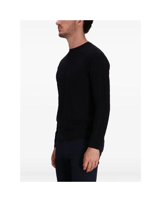 Emporio Armani Black Round-Neck Knitwear for men