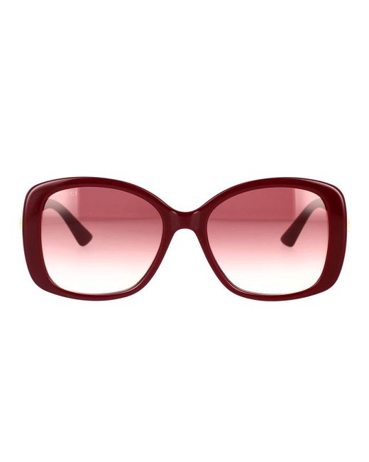 Gucci Red Butterfly oversize sonnenbrille rot verlauf
