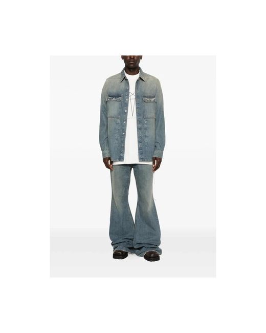Rick Owens Blue Denim Shirts for men