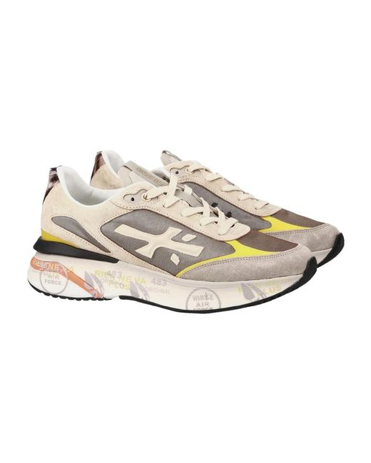 Premiata Gray Wildleder Und Stoff Sneakers