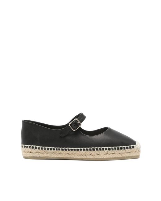 Castaner Black Schwarze Flache Schuhe Mit Schnallenverschluss