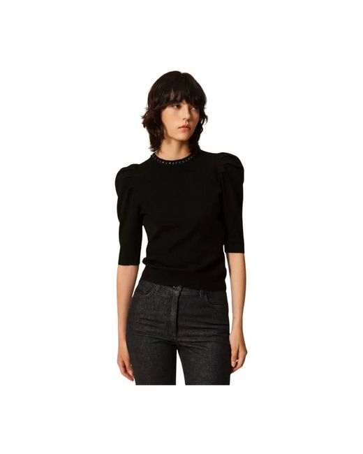 Twinset Black Round-Neck Knitwear