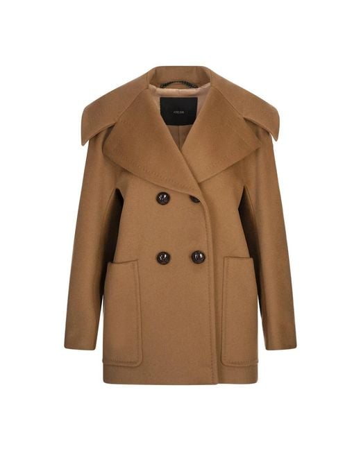 Max Mara Brown Double-Breasted Coats