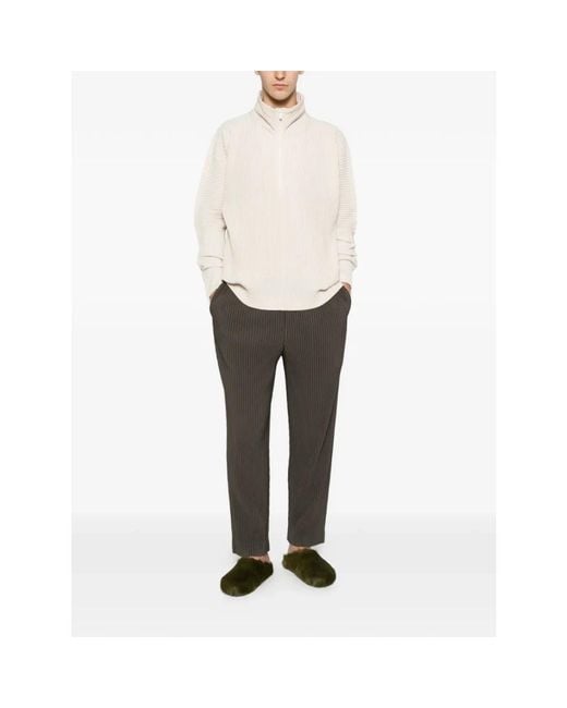 Issey Miyake Gray Straight Trousers for men