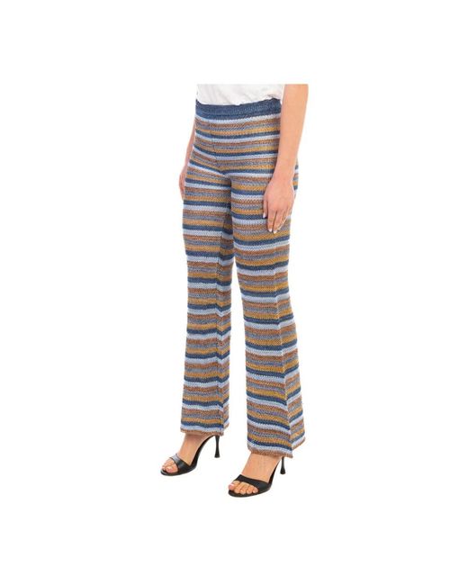Roberto Collina Blue Wide Trousers