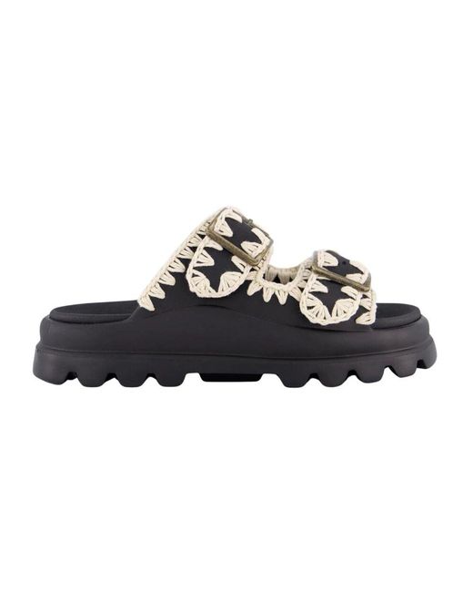 Mou Black Eva Slide Zwei-Schnalle Sandale