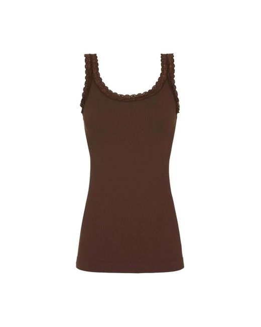 Tim and Simonsen Frida Rib Top in het Brown