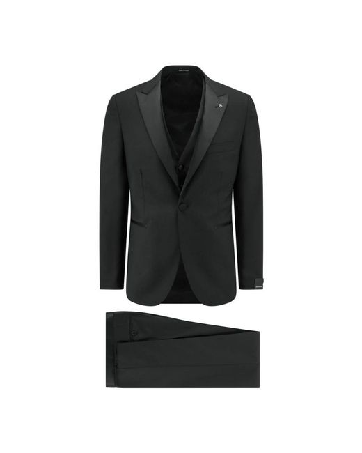 Tagliatore Black Single Breasted Suits for men