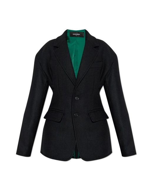 DSquared² Jassen ,Zwart ,Wol Wollen Jas in het Black
