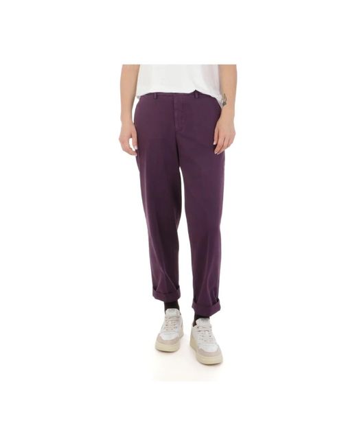 BRIGLIA Purple Straight Trousers