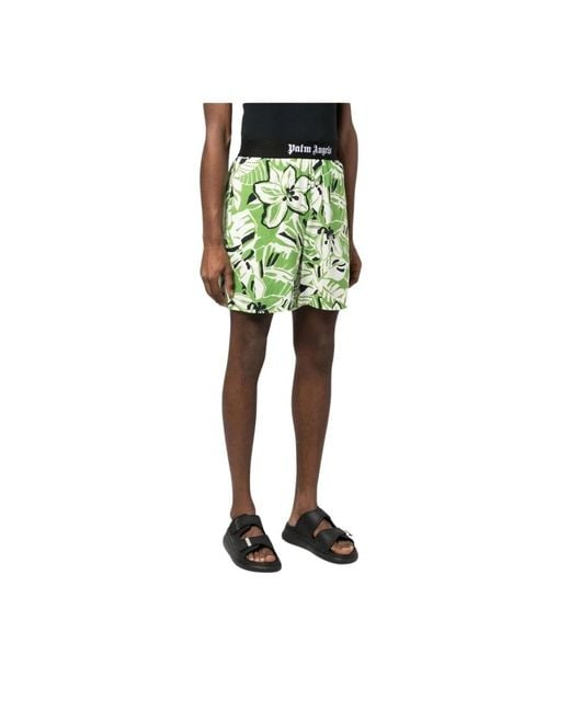 Palm Angels Green Casual Shorts for men