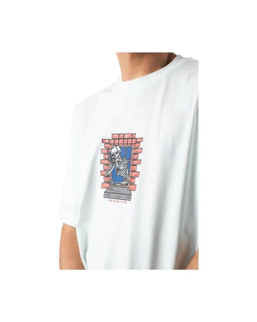 Vans Tops ,Blauw ,Katoen Skull Window T-Shirt Hint Of Mint in het White voor heren