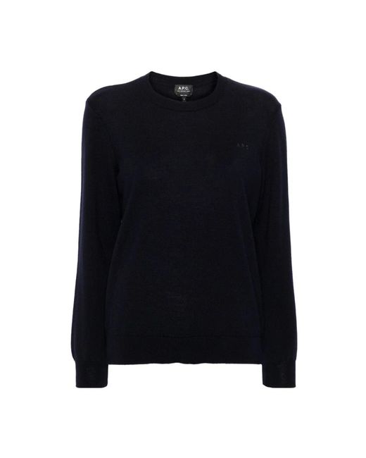 A.P.C. Black Round-Neck Knitwear