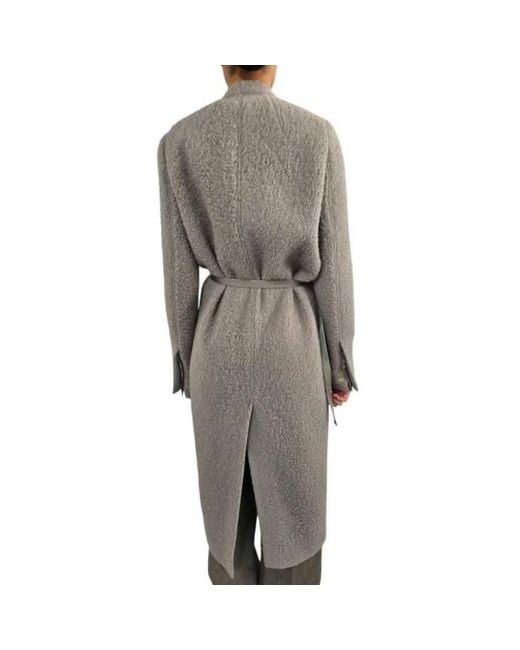 Rick Owens Gray Belted Coats