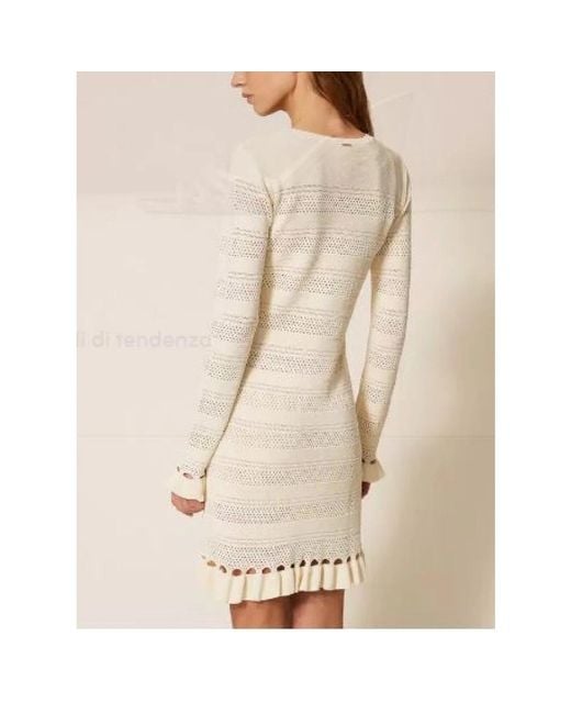 Twinset Natural Knitted Dresses
