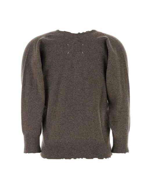 Maison Margiela Brown V-Neck Knitwear