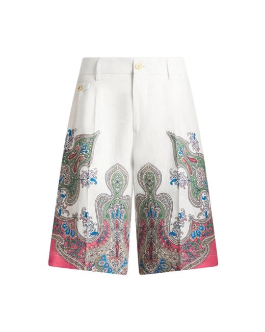 Etro White Casual Shorts for men