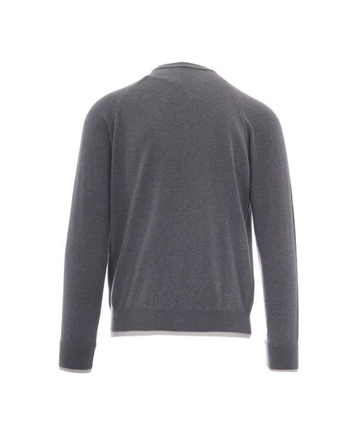 Eleventy Gray Round-Neck Knitwear for men