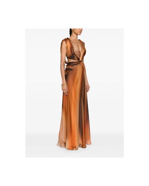 Alberta Ferretti Orange Maxi dresses
