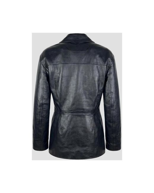 Jacquemus Blue Leather Jackets for men