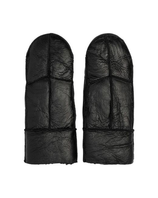 Re:designed Accessoires ,Zwart ,Leer Shearling Touchscreen Winter Wanten in het Black