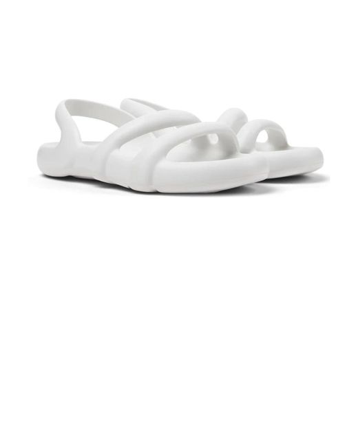 Camper White Flat Sandals