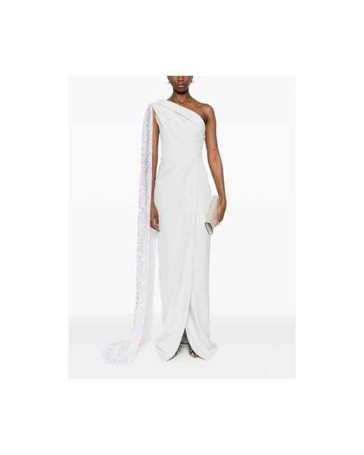 Rhea Costa White Heather Kleid Mit Einem Schulter Und Frontschlitz