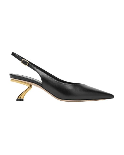 Ferragamo Black Flat Slingback