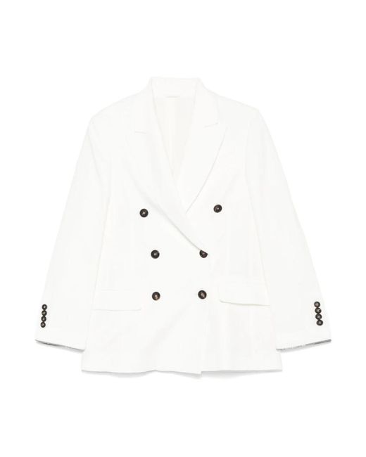 Brunello Cucinelli White Blazers
