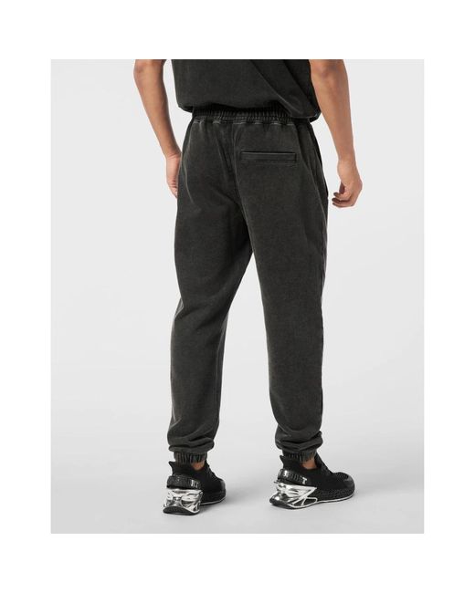 Philipp Plein Fitness ,Zwart ,Katoen Joggingbroek Cold Dye in het Black voor heren