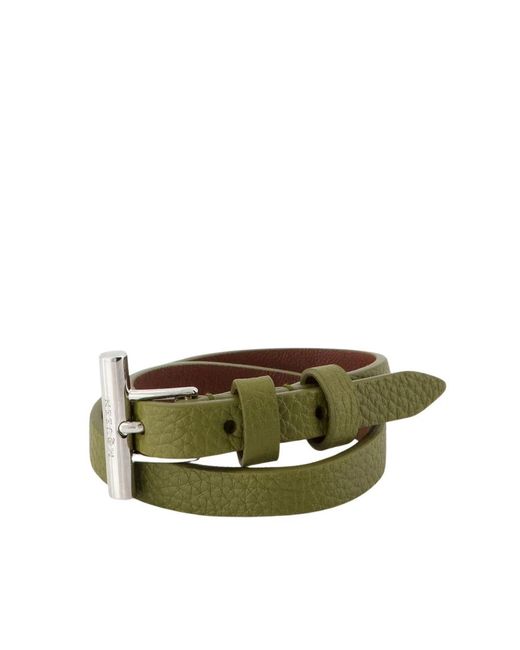 Alexander McQueen Grünes leder cross-bar armband in Green für Herren