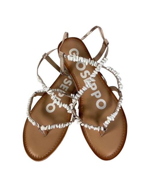 Gioseppo Schoenen ,Wit ,Leer Flat Sandalen in het Brown