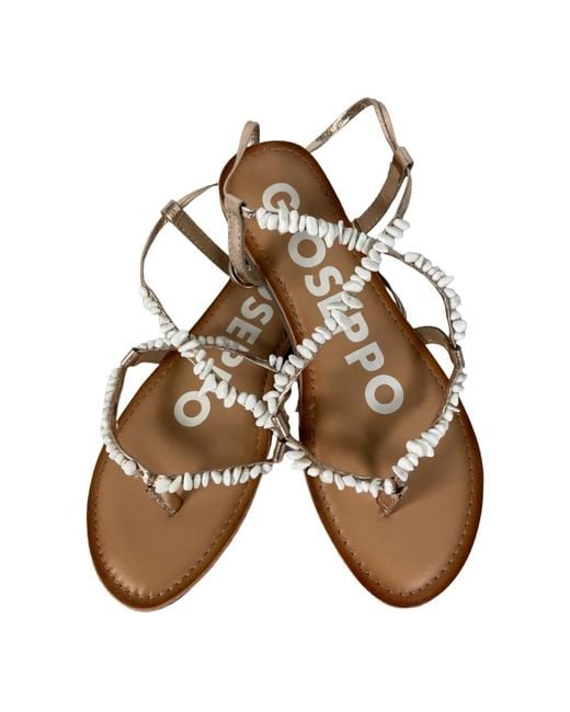Gioseppo Brown Flat Sandals