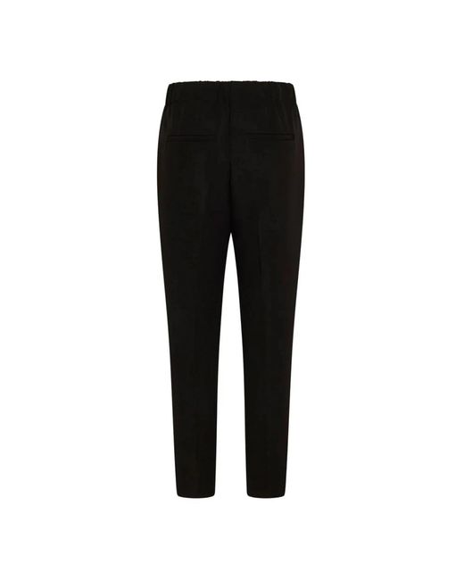 Bruuns Bazaar Broeken ,Zwart ,Polyester Zwarte Elastische Taille Broek Sportieve Stijl in het Black