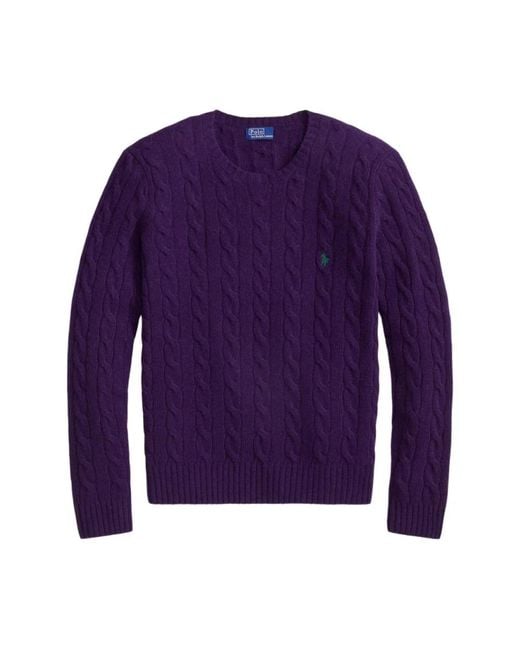 Round-Neck Knitwear di Ralph Lauren in Purple